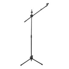 Pedestal Suporte Para Microfone Com Trava, Regulagem De Altura, 2 Cachimbos E Presilha