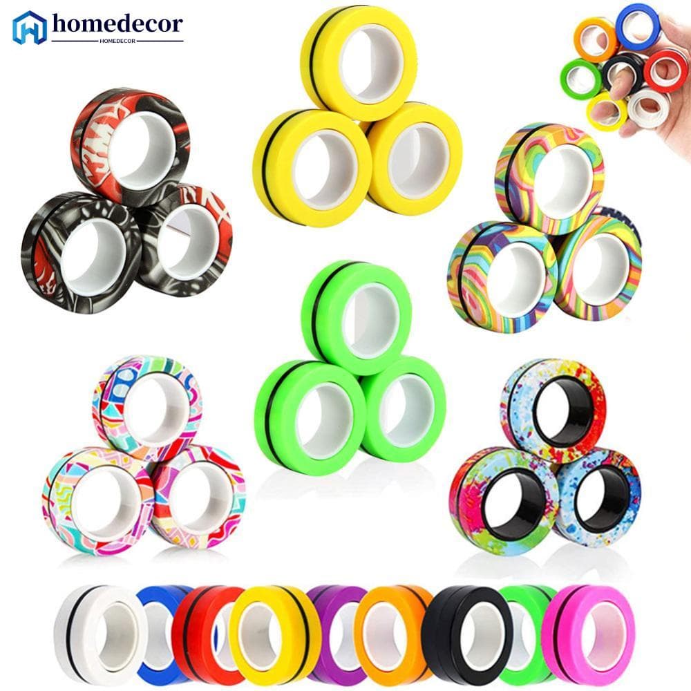 HOMEDECOR Fidget Toys Funny Finger Magnetic Ring Spinner Para Aliviar A Ansiedade Do Estresse Brinquedos Anti-stress C4E9