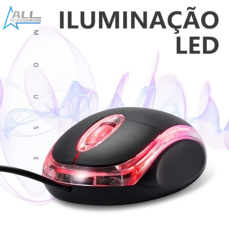 Mouse com fio para computador e notebook