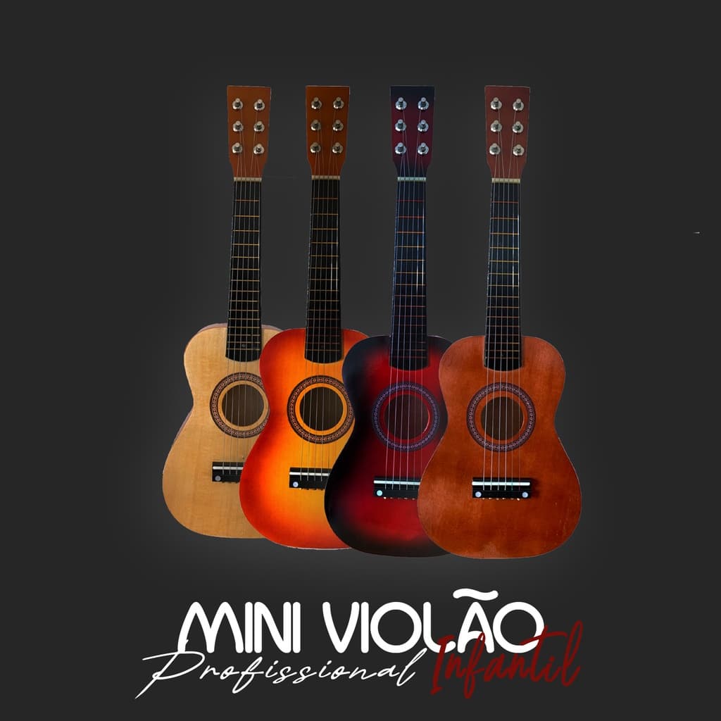 Violão Infantil Semi Profissional Com Cordas Em Aço Mini Violão Criança Menino Menina
