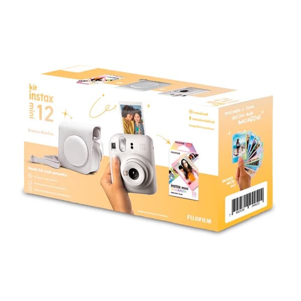 Kit Câmera Instax Mini 12 + 10 Filmes + Bolsa - Branco