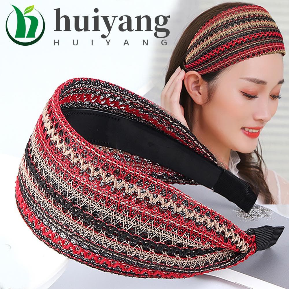 HUIYANG Faixa De Cabelo Lateral Larga Moda Pano Coreano Boêmia Estilos De Menina