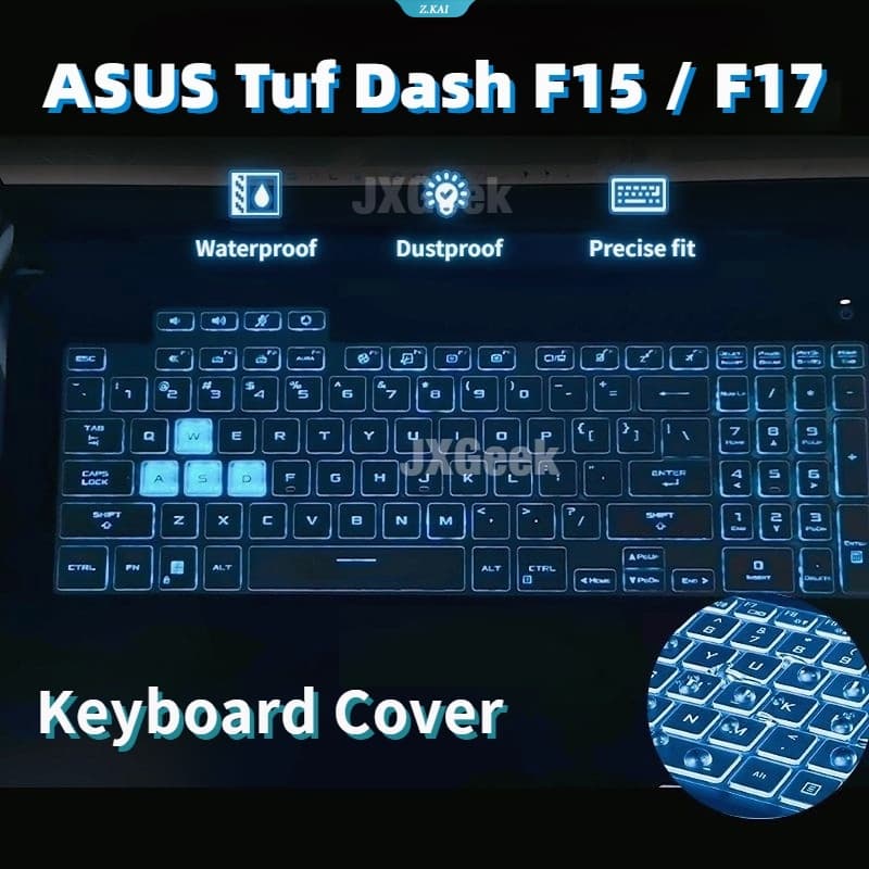 【 ZK 】 ASUS Tuf Dash F17 F15 Capa Do Teclado A15 Protetora De Jogos F15 FX517 FX517Z F17 FX707 A15 FA507 A17 FA707 FA707R 15,6 Pele De Silicone De 17,3 Polegadas