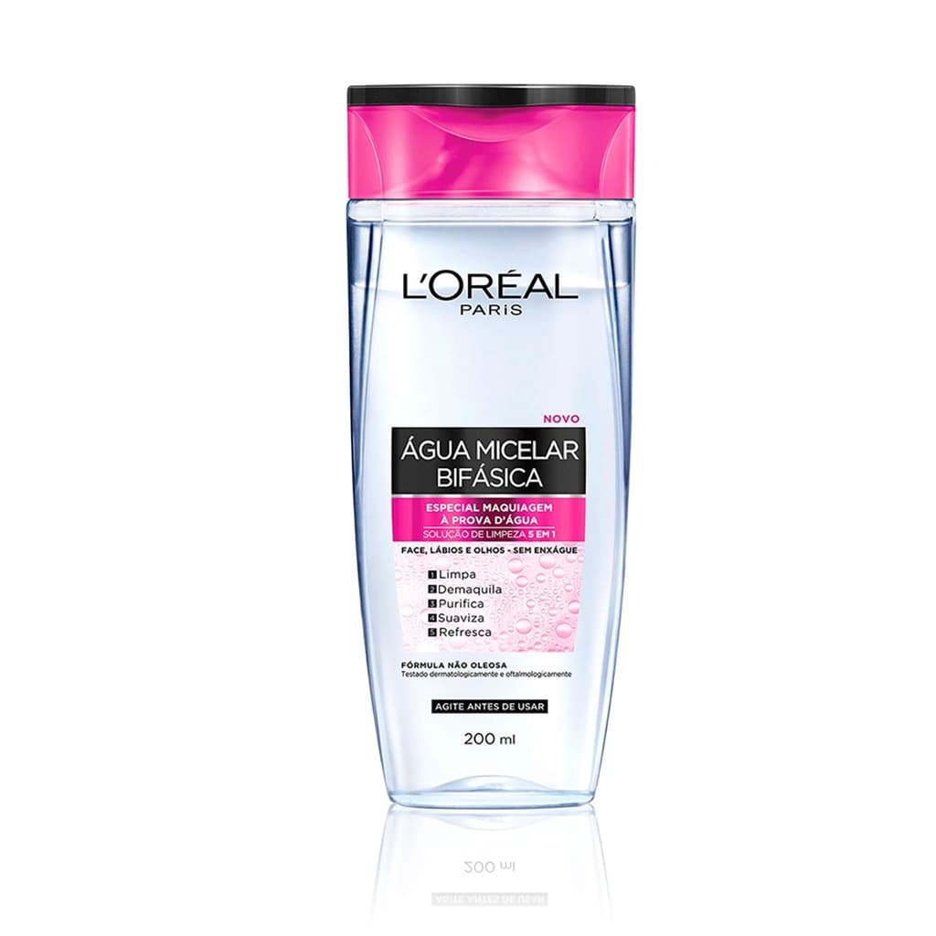 Água Micelar Loreal Paris Bifásica Limpeza Facial 200ml