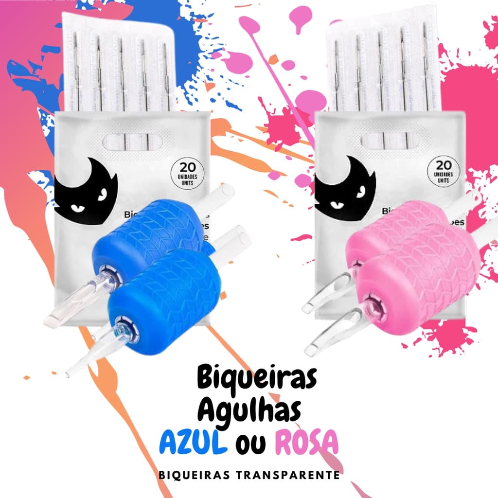 02 Agulhas Diversas E 02 Biqueiras Tattoo Tatuagem