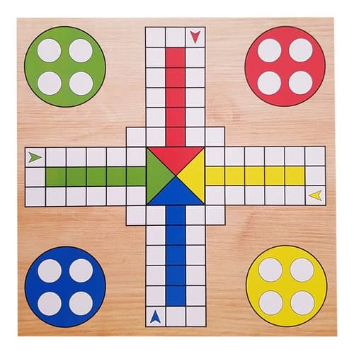 Jogo De Tabuleiro Ludo Em Madeira + 16 pinos +1dado Brinquedo Educativo
