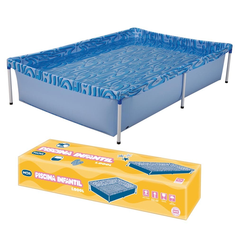Piscina Infantil Estrutural Retangular 1000 Litros Mor – Resistente, Segura e Fácil de Montar