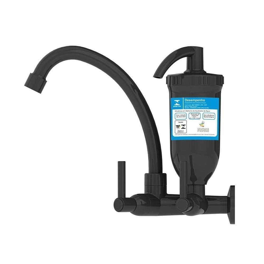 Torneira Abs Purificador De Água 2167 Pia Cozinha/Parede C70 1/4 Volta Preta