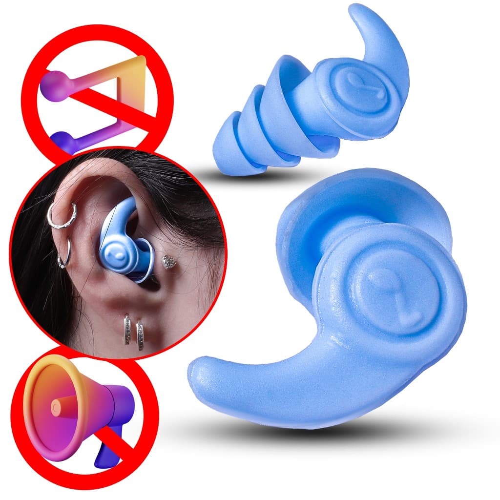 Protetor Auricular Tampão De Ouvido Anti Ruido Abafador Silicone Natação A Prova D'Água