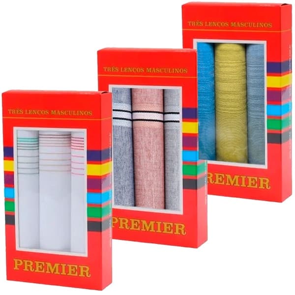 Kit 9 Lenços De Bolso Masculino Premier 32x32 Presente Pais