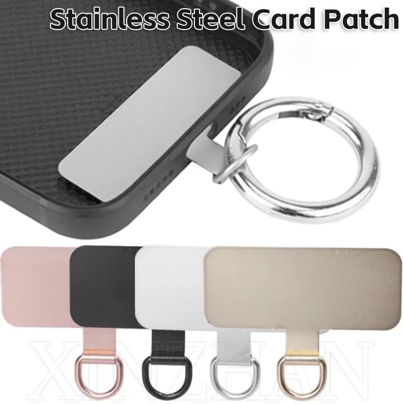 Junta Metálica De Corda Anti-Queda Para Telefone/Cartão De Cordão De Aço Inoxidável Ultra-Fino Patch/Acessórios Universal/Clip De Funda Celular