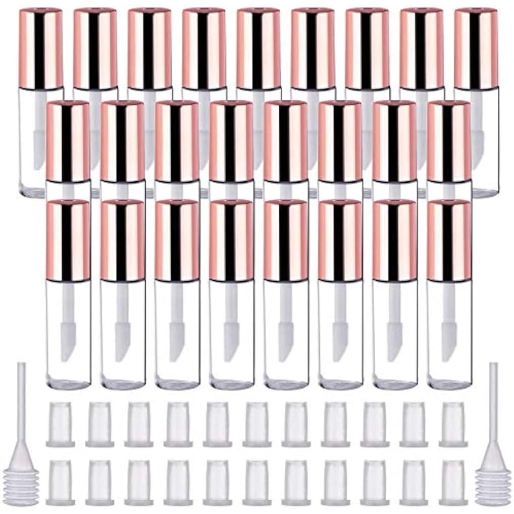 New Empty Lip Gloss Tubes Containers Clear Mini Refillable Travel Bottles Lip Balm with Rubber Lipstick Samples