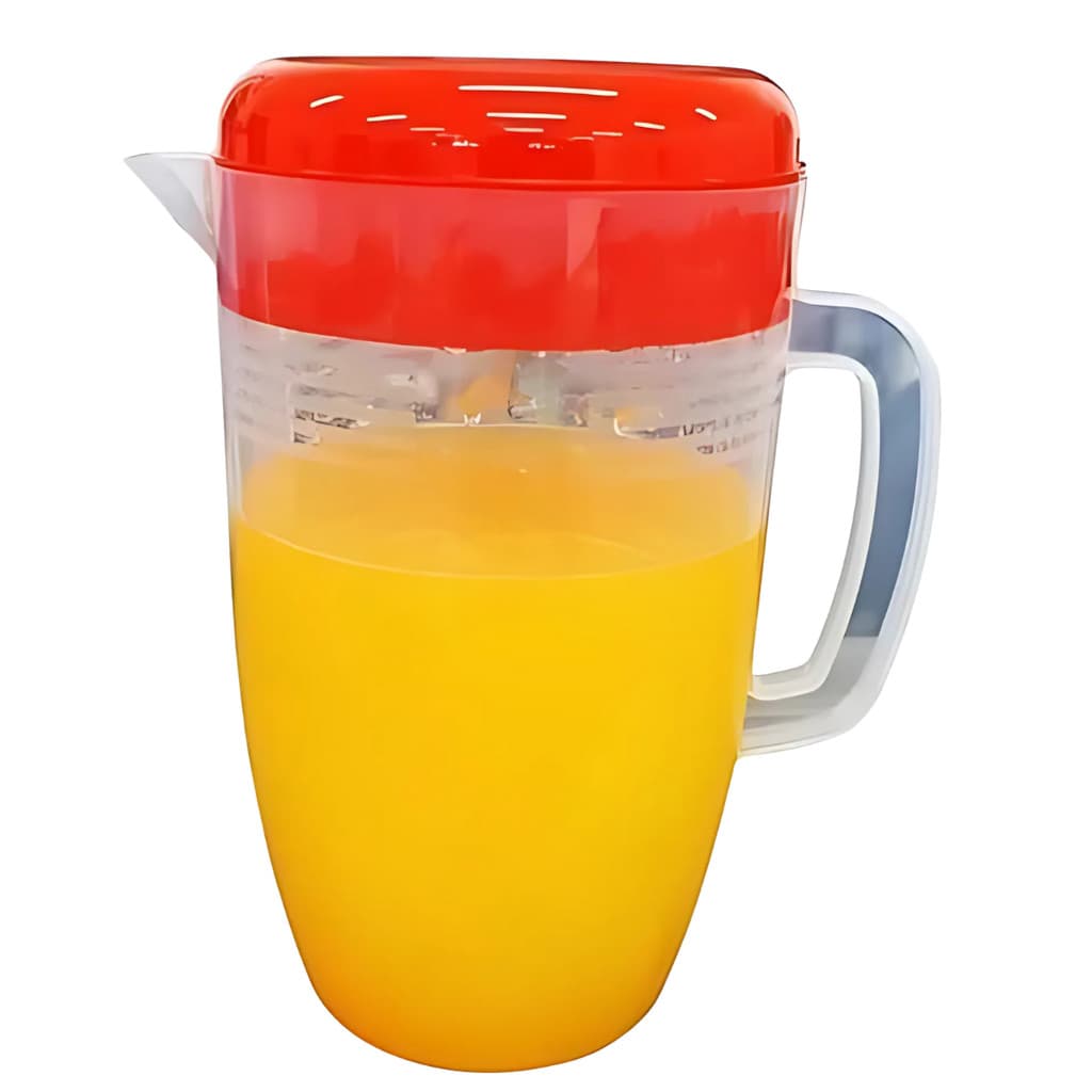 Jarra Graduada Transparente Medição C/Tampa Plastico 2L Suco Agua Chá