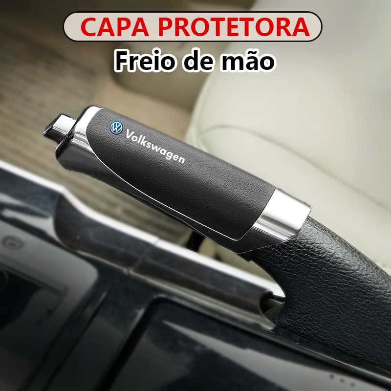 Volkswagen Protetor de Freio de Mão em Couro para Carro Decoração De Proteção Antiderrapante Polo TCross Nivus Up Voya
