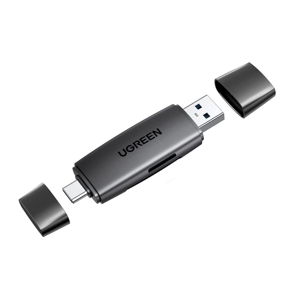 Leitor de Cartão 2 em 1 UGREEN 80191 USB A + USB-C Super Prático