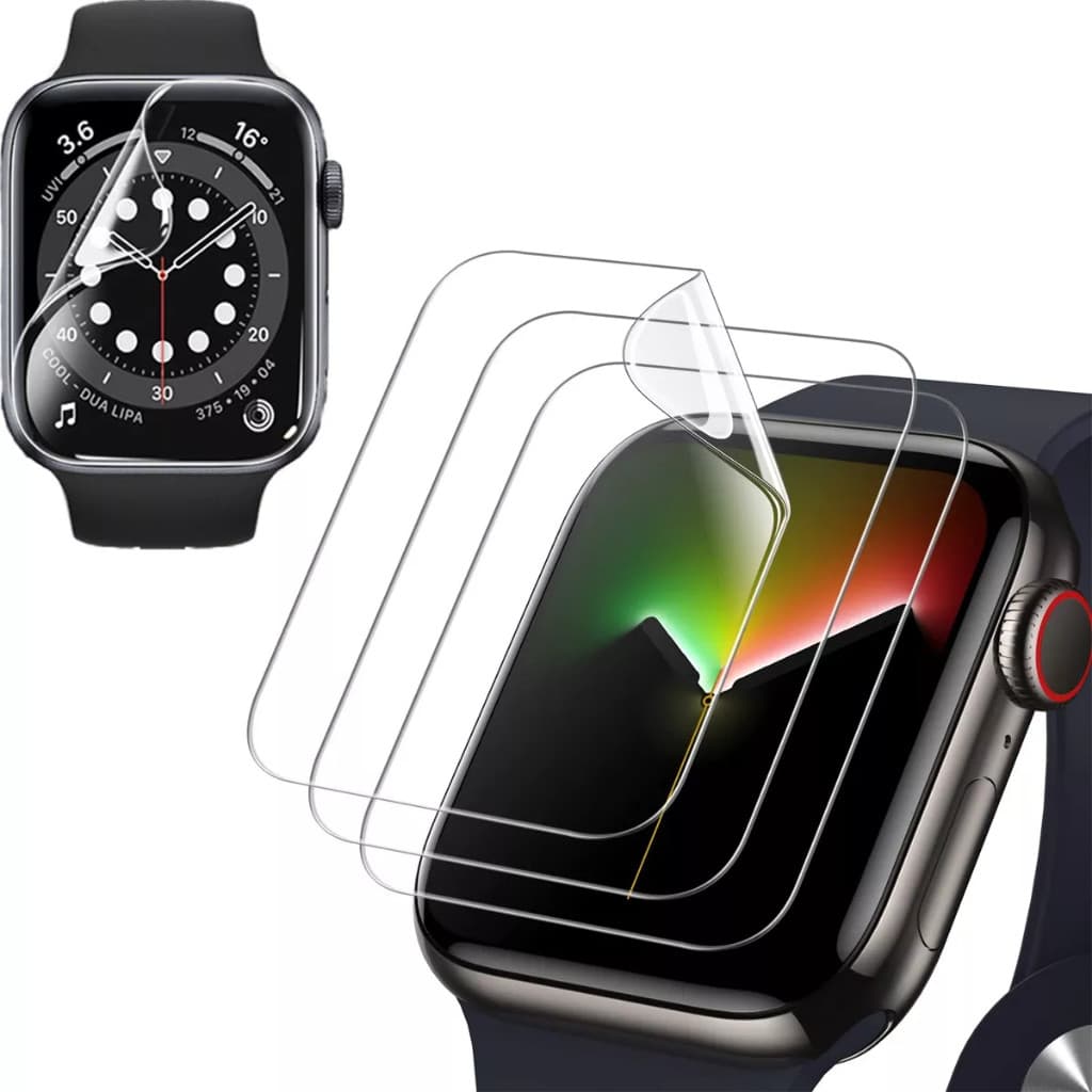 3 peças Película Proteção de relógio para Apple Watch 49 46 45 44 40 41 42 38 Ultra 3 2 Series 11 10  9 8 7 6 5 4 SE