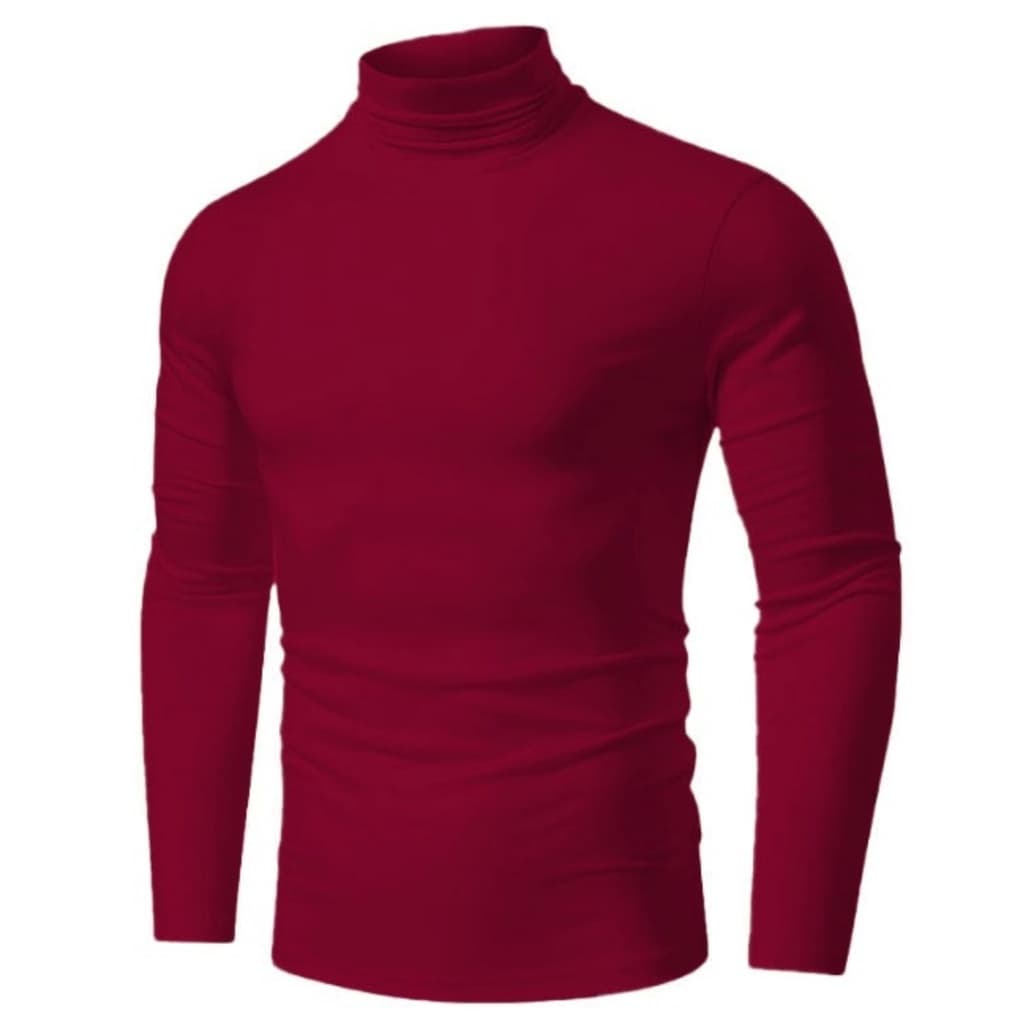 Camisa Gola Alta Vinho Bordo Proteção Solar 50+ Treino Fitness Academi Estilo Casual Fino