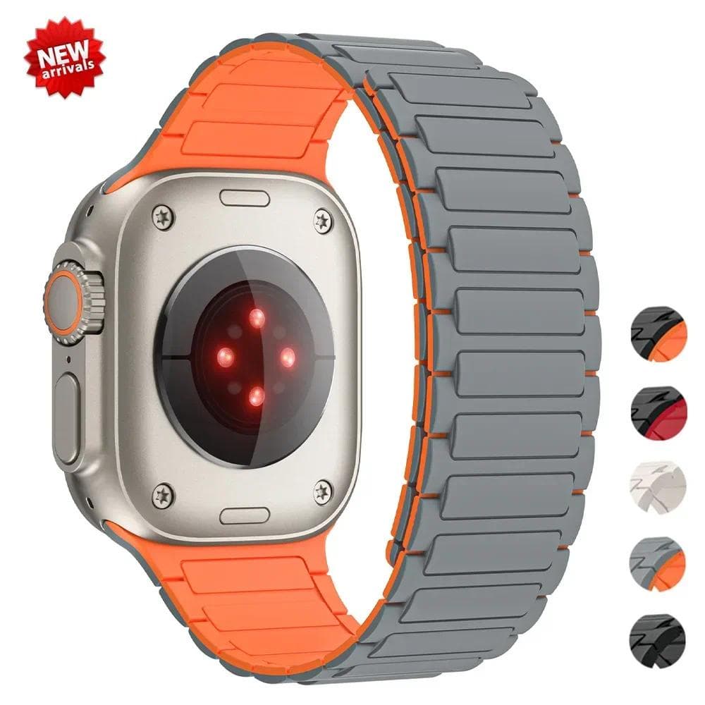 Pulseira Magnética Para Relógio iWatch Band 49mm 44mm 45mm 42mm 38mm 40mm 41mm De Silicone Série Ultra 9 8 7 6 5 4 Se 3