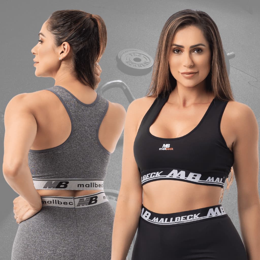 Kit 2 Tops Elastico Exposto Academia Topper Nadador