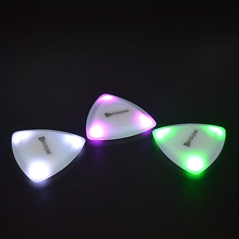 Palheta de Guitarra Elétrica de Madeira LED com Três Opções de Luz (Branca/Verde/Roxa)