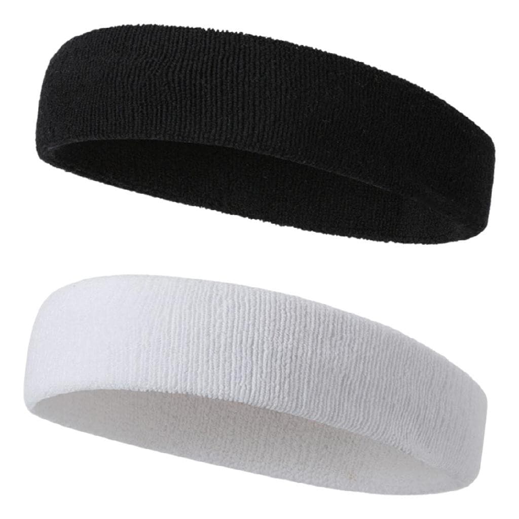 2 Testeira Faixa Preta Unissex Tamanho Único Absorção Suor