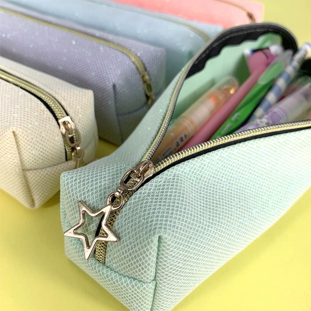 Estojo Teen Glitter Para Faculdade Escola Escritorio Papelaria