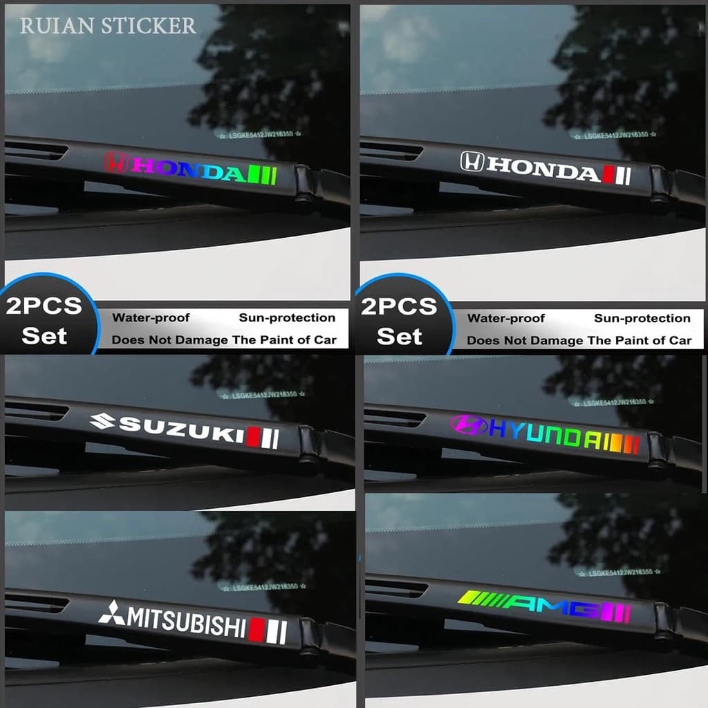Mitsubishi Honda 1 Conjunto De Adesivos Com O Logotipo Da Marca Reflective/laser Car , À Prova D'água Para Decoração De Limpadores De Pára-Brisas Maçaneta De Porta De Carro