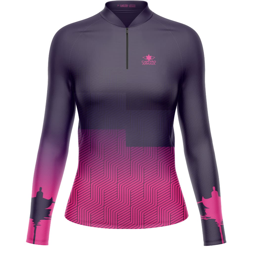 Camisa Pesca Segunda Pele Dark Purple Blue Feminina Proteção Solar UV 50+ Capitão Arraia