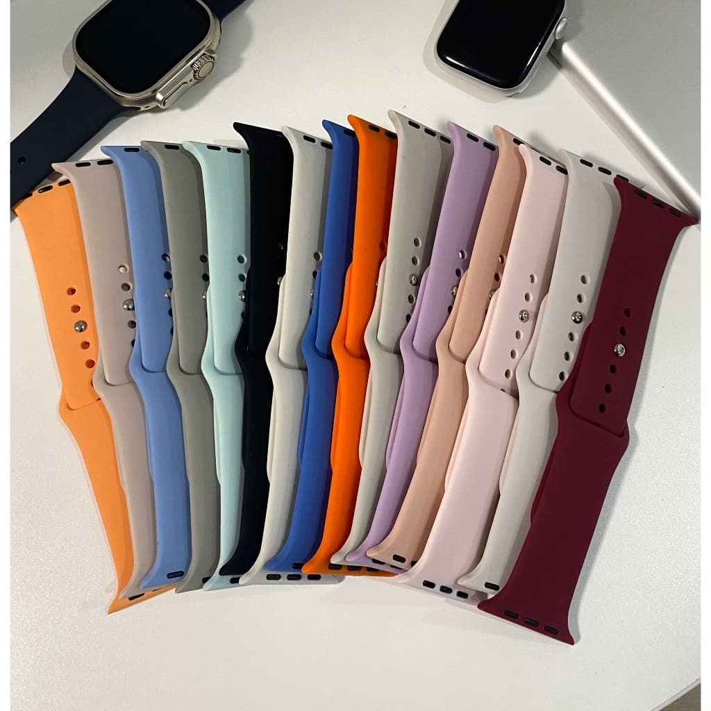 Pulseira Apple Watch Silicone Compatível Relógio 38mm/40mm/41mm 42mm/44mm/45mm/49mm