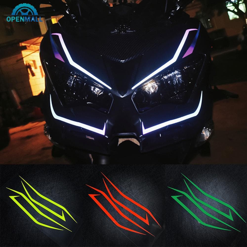 OPENMALL 4Pcs Autocolantes Estilo Carroceria De Motocicleta Com De Tira De Cabeça Adesivos Refletivos Pull Flower Decalque À Prova D'água Para Kawasaki Ninja NINJA400 H2 H2SX N3X8