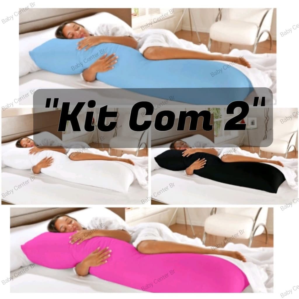 kit 2 Travesseiros de corpo xuxão 1.40x45cm + 2 Fronhas com zíper Oferta