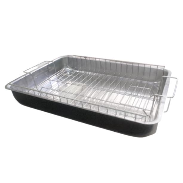 Tabuleiro N°4 Com Grelha Grade Para Assar Borda Alta Preto