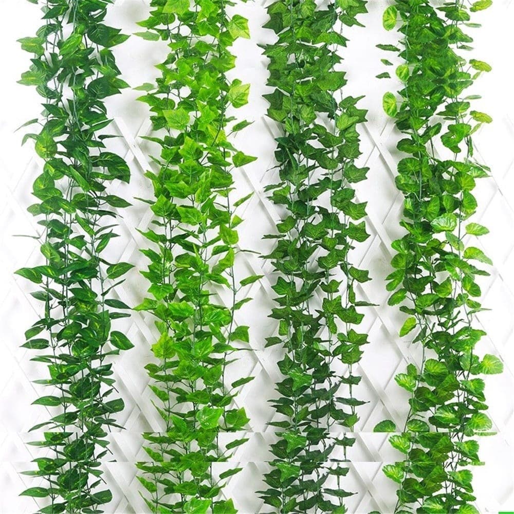 4 Metros Hera Verde Planta Artificial Trepadeira Ramas Folhagem Pendente Enfeite