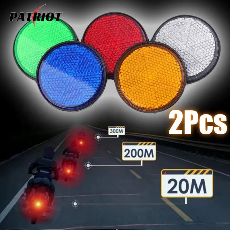 2pcs Multicolor Refletor De Cauda De Motocicleta Redondo-Parafuso De Segurança Para Bicicleta De Veículo Sinal Refletivo-Almofada De Fixação Hexagonal De 6mm-Adesivo De Advertência Noturna