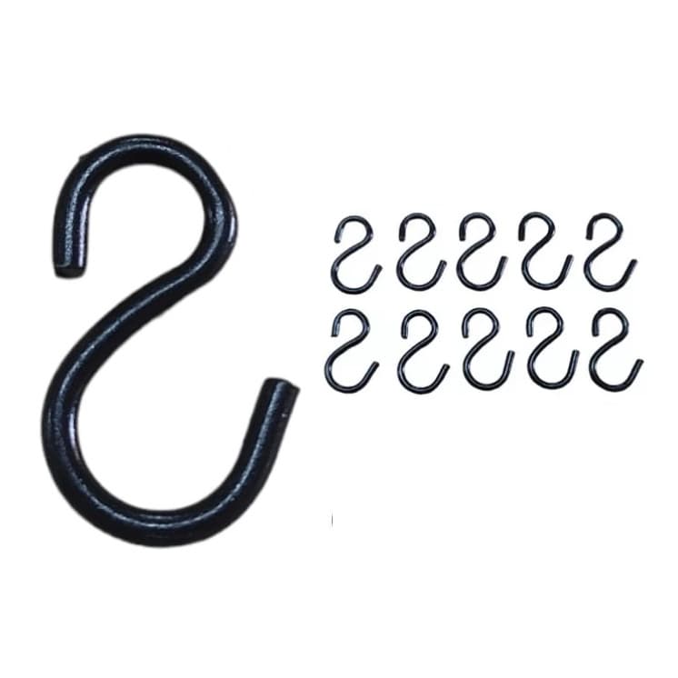 Kit 10 unid Mini Gancho S Preto 2,3X28 mm Multiuso Casa Jardim Pendurar Vasos