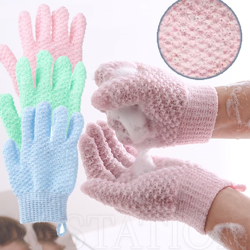 Luva De Banho Esfoliante De Dupla Face/De Descontaminação Durável/Toalha De Dedos De Escova Para Massagem Corporal Ou SPA