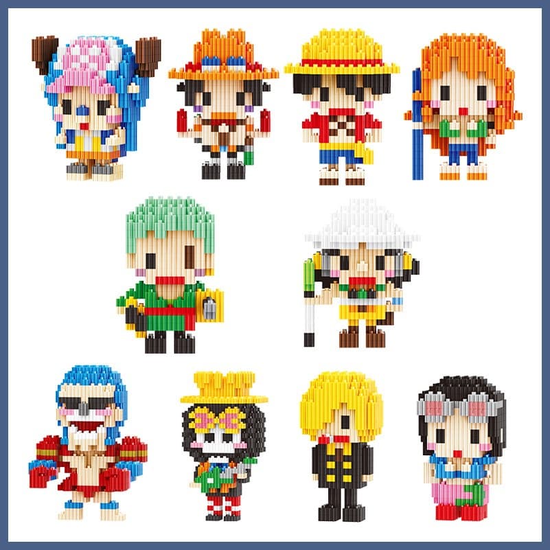 One Piece Demon Slayer Blocos De Construção De Cartoon Doll Brinquedo Educativo Para Crianças