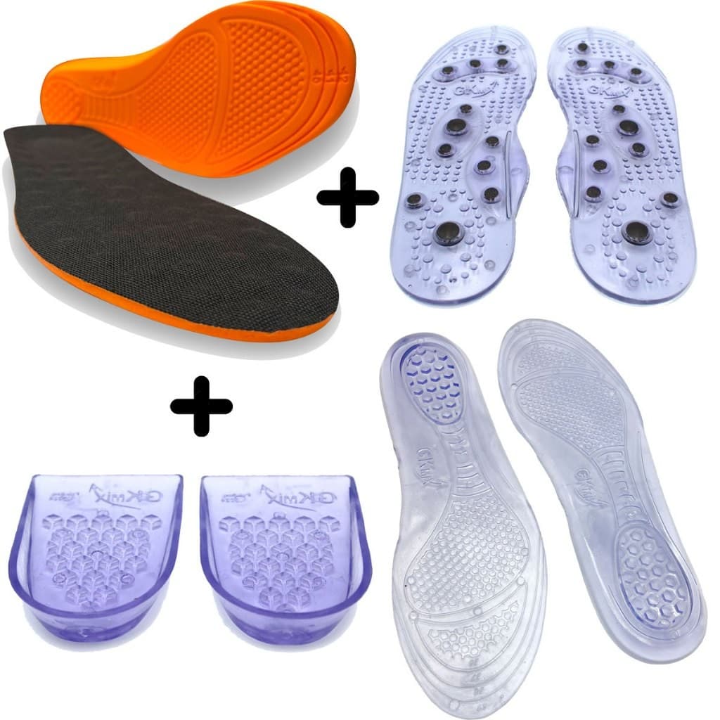 Kit 4 Pares de Palmilhas Ortopédicas Anti Stress Antir Dor Ultra soft