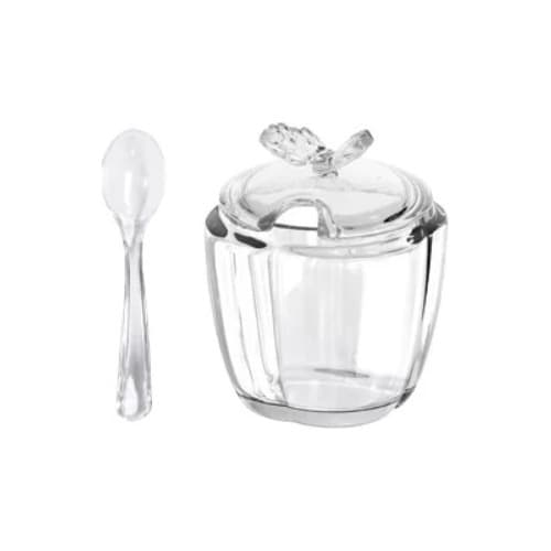 Açucareiro de Vidro Com Colher modelo Butterfly Marca Wolff