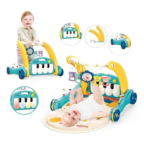 Andador Piano 2 Em 1 Importway Empurrador E Tapete Musical