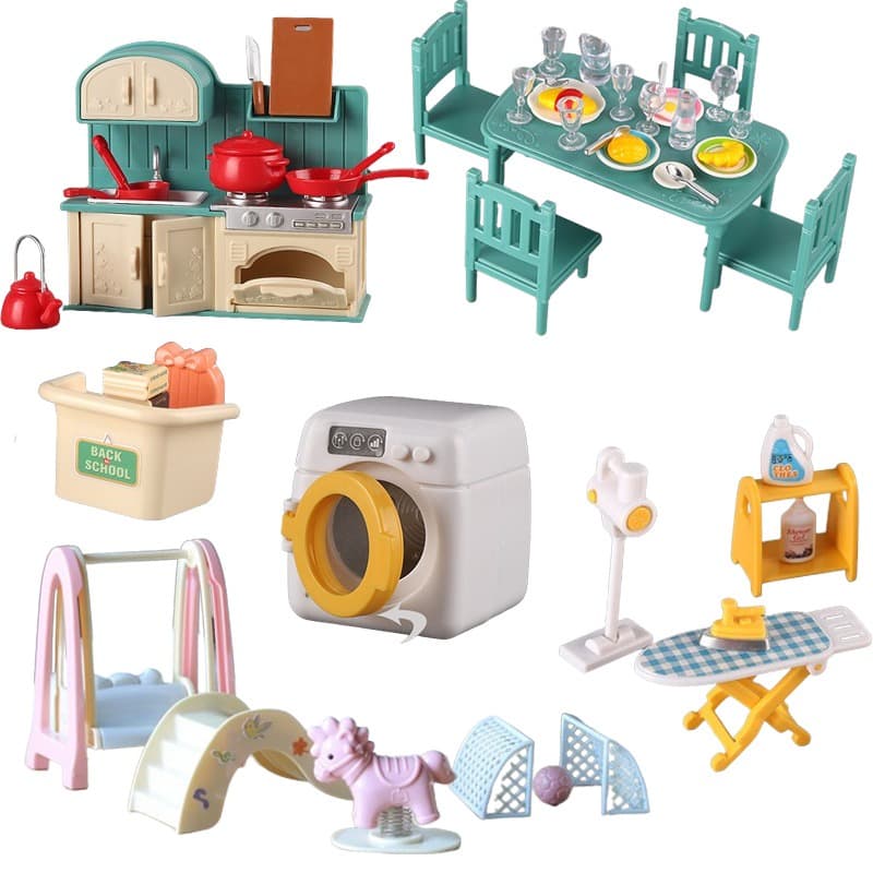 Conjunto De Mini Cama De Animais Florestais Móveis Família De Bricolage 1 : 12 Villa Toys Wine House Aniversário Doll