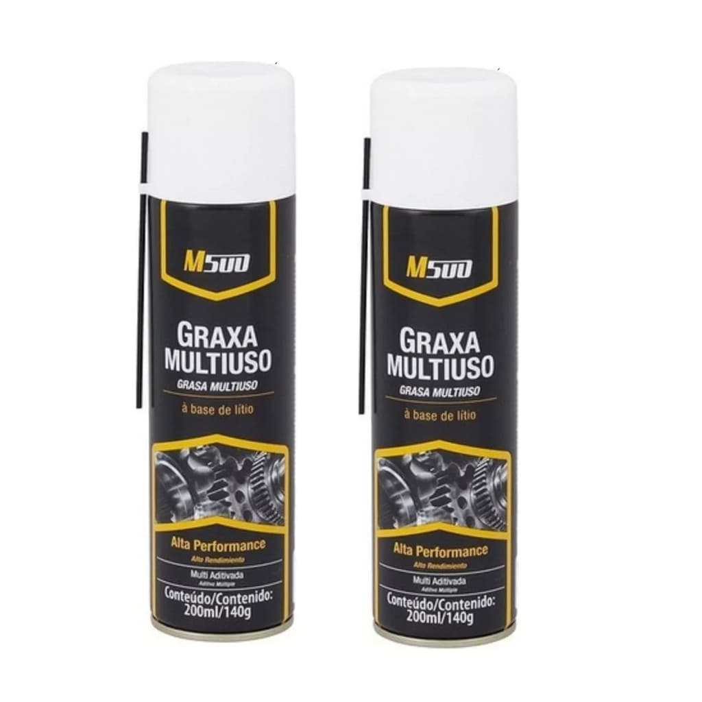 Kit 2 Graxa Branca M500 Litio Rolamento Lubrificante Multi 200ml