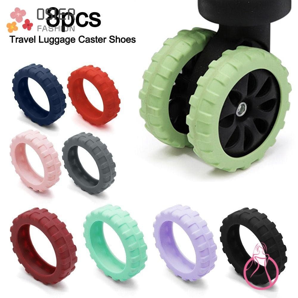 OSIERF 8 Pçs/Set Capa De Proteção Para Rodas De Mala , Peças De Silicone Eixos Sapatos De Rodízio De Bagagem De Viagem
