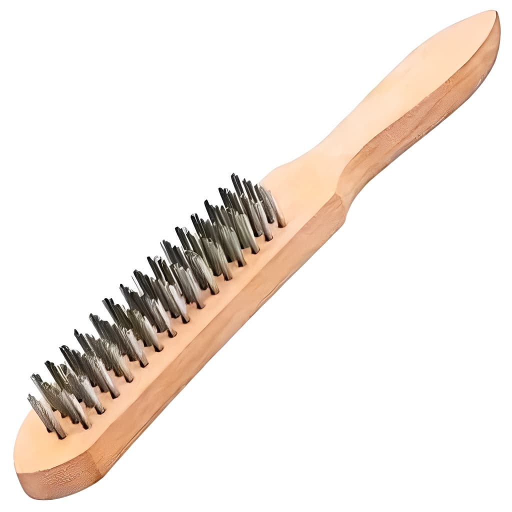 Escova de Aço 4 Fileiras Cabo Madeira 7482255 - SPARTA