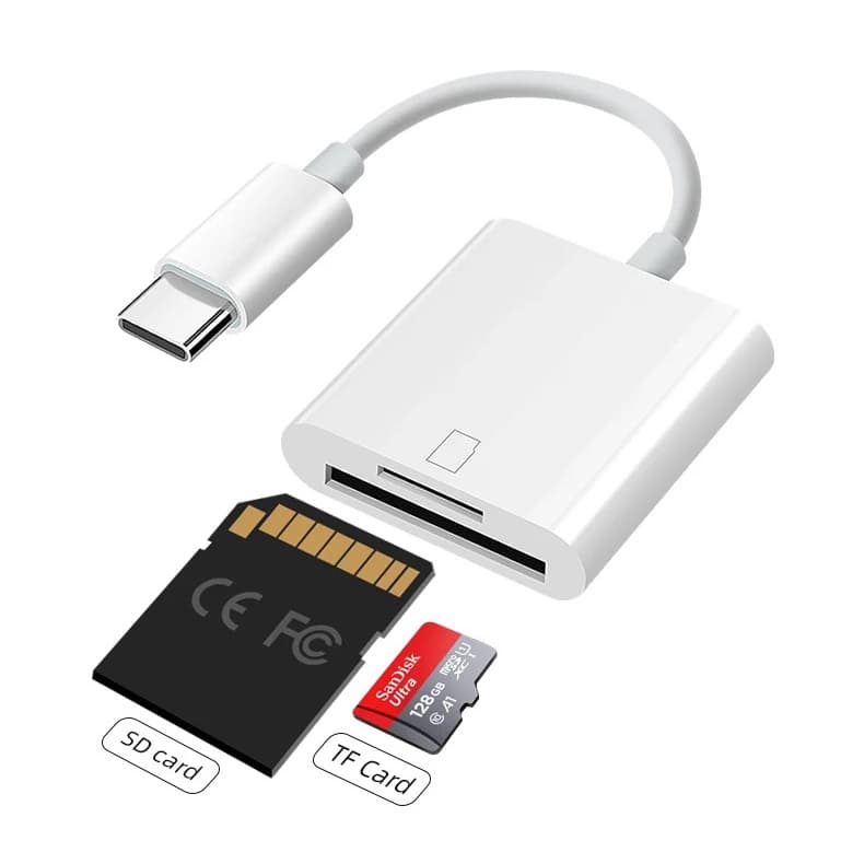 Leitor De Cartões USB C Para TF SD Adaptador Tipo Telefone Celular Tablet Portátil Câmera Transmissão De Fotos OTG