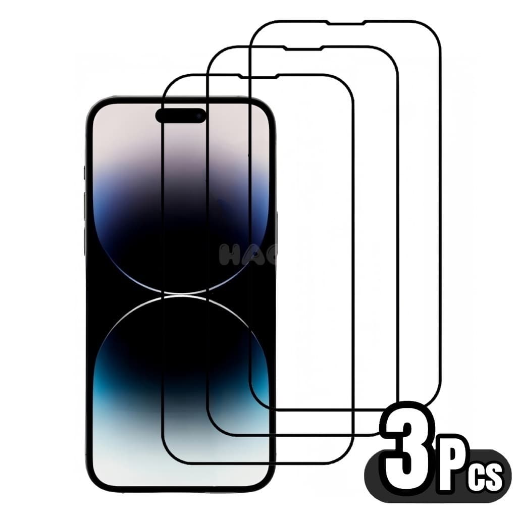 Kit 3 Película De Vidro Temperado 3D Tela Pra IPhone Apple 7 8 Plus X 11 12 13 14 15 16 17 Pro Max