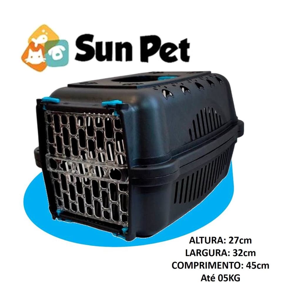 Caixa de Transporte Para Cachorro Cães Gato Coelhos Pet Pequeno Porte N.01 Dura Black ENVIO RAPIDO