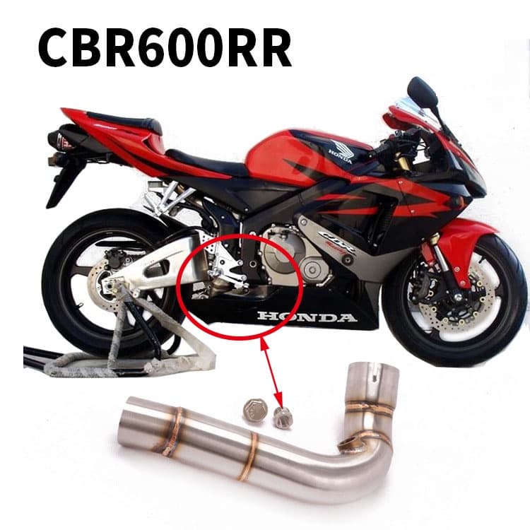 Motocicleta Honda CBR600RR F5 2005-2019 Escape Reto Mid Pipe Fit Stock Silenciador