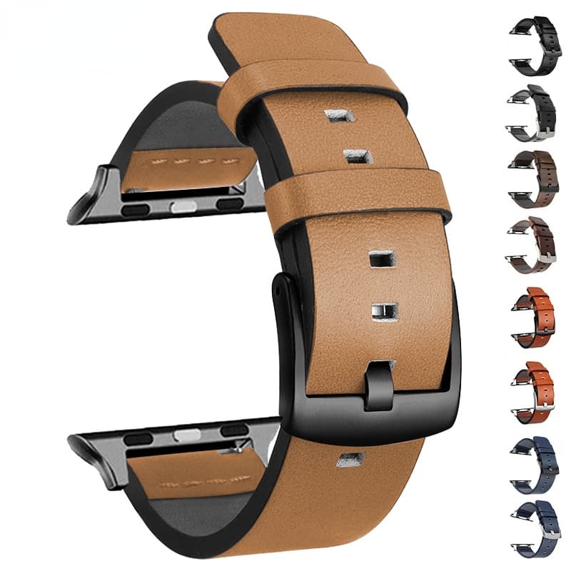 Pulseira De Couro Compatível Com Apple Watch ultra 3 2 1 49mm 46mm 45mm 44 42 41 38 40mm Série 11 10 9 8 7 6 5 se 4 3