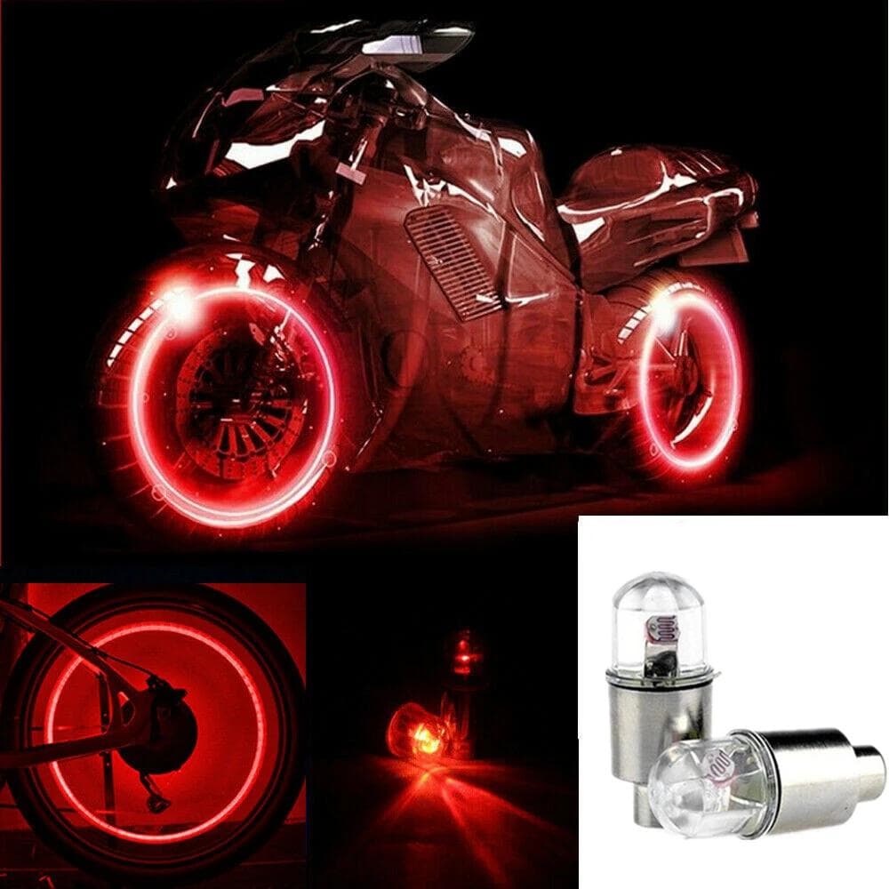 4pcs/2pcs Universal Wheel LED Light Car Carro Motocicleta Neon Válvula Tampão De Pneus Hub Piscando Colorido Luzes Nocturnas Decoração Lâmpada